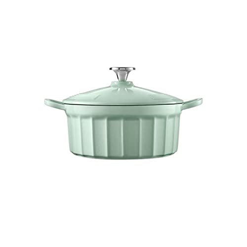 OQHAIR Topf Emaille-Topf Gusseisen Suppe Haushalt Eintopf Thermo-Auflauf Multifunktions-Wok Flachtopf-Set Induktionsherd Dampfgarer von OQHAIR