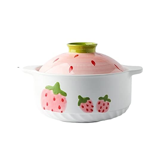 OQHAIR Topf Erdbeerauflauf zum Zubereiten von Suppeneintopf, Eintopf, Haushaltsgas, hochtemperaturbeständiger Gasherd, Keramiksteintopf, Suppentopf OQHAIR Topf Erdbeerauflauf zum Zubereiten von Suppeneintopf, Eintopf, Haushaltsgas, hochtemperaturbeständiger Gasherd, Keramiksteintopf, Suppentopf von OQHAIR