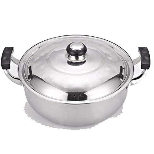 OQHAIR Topf Hot Pot Edelstahl Chrysanthementopf Induktionsherd Topf Suppentopf Side Road Pot Flacher Boden Binaural Hot Pot von OQHAIR