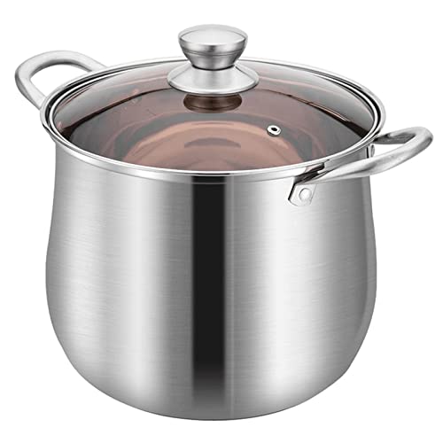 OQHAIR Topf Verdickter Suppentopf aus Edelstahl zum Vertiefen von Suppeneintopf mit großem Fassungsvermögen für den Haushalt, zum Kochen von Nudeln, zum Kochen von Brei, Herd, Induktionsh OQHAIR Topf Verdickter Suppentopf aus Edelstahl zum Vertiefen von Suppeneintopf mit großem Fassungsvermögen für den Haushalt, zum Kochen von Nudeln, zum Kochen von Brei, Herd, Induktionsh von OQHAIR