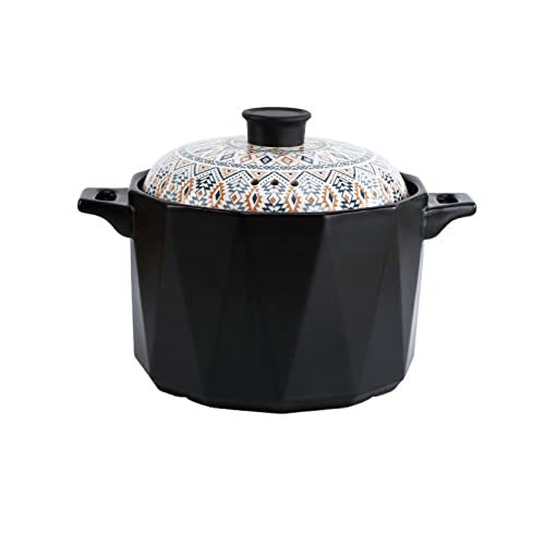 OQHAIR Topf mit offenem Feuer, Keramik-Auflauf, 4,8/6,8 l, großes Fassungsvermögen, Eintopf, Suppentopf, hitzebeständig, Hotpot, Kochtöpfe für die Haushaltsküche (4,8 l) von OQHAIR