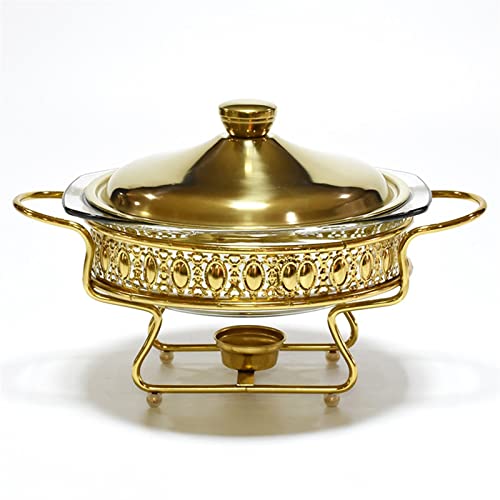 Topf Goldene Runde Glas Buffet Herd Lebensmittel Heizung Container Tisch Trockenen Heißer Topf Topf Goldene Runde Glas Buffet Herd Lebensmittel Heizung Container Tisch Trockenen Heißer Topf von OQHAIR