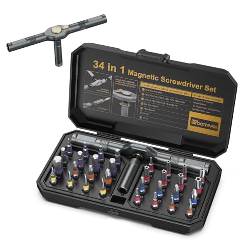 OQIMAX 34-in-1 Ratschenschraubendreher Set, Magnetisches Schraubendreher Set mit Abnehmbarem Griff, 58-Zahn-Ratsche, 32pcs S2 Bits, Integrierte Magnetisierungszone, Farbcodiert OQIMAX 34-in-1 Ratschenschraubendreher Set, Magnetisches Schraubendreher Set mit Abnehmbarem Griff, 58-Zahn-Ratsche, 32pcs S2 Bits, Integrierte Magnetisierungszone, Farbcodiert von OQIMAX