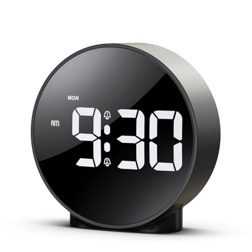 OQIMAX Digitaler Wecker, LED Wecker Digital mit Großen Zahlen, 4 Helligkeit Regelbar, Snooze, 12/24 Std, 2 Alarmen & 5 Modi, Digital Uhr für Nachttisch Schlafzimmer, USB/Batteriebetriebene Digitaluhr von OQIMAX