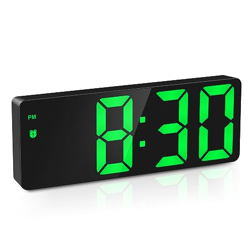 OQIMAX Digitaler Wecker, digitaler Wecker mit großen Zahlen, tragbarer Wecker mit Wiederholung, 3 Helligkeit, Temperaturanzeige, Datum, 12/24 Stunden, Sprachsteuerung, Grün OQIMAX Digitaler Wecker, digitaler Wecker mit großen Zahlen, tragbarer Wecker mit Wiederholung, 3 Helligkeit, Temperaturanzeige, Datum, 12/24 Stunden, Sprachsteuerung, Grün von OQIMAX