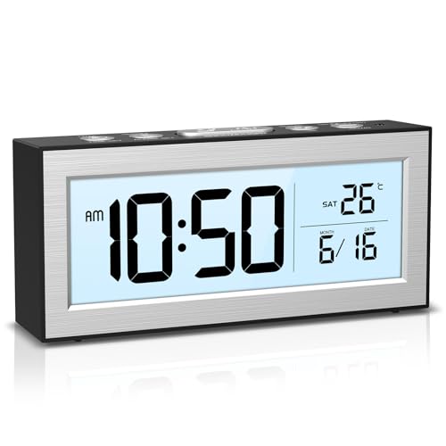 Wecker Digital, Batteriebetriebene Tischuhr mit Snooze,12/24 Std, Datum, Temperaturanzeige, Digitaler Wecker LCD Display mit Automatischer Hintergrundbeleuchtung für Schlafzimmer Home Office Reisen Wecker Digital, Batteriebetriebene Tischuhr mit Snooze,12/24 Std, Datum, Temperaturanzeige, Digitaler Wecker LCD Display mit Automatischer Hintergrundbeleuchtung für Schlafzimmer Home Office Reisen von OQIMAX