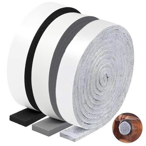 OQKAHIV 3 Stück Filzgleiter selbstklebend, Filz Selbstklebende Möbelgleiter Filz (100cm x 2cm), Schneiden Sie Jede Form, stark haftend, Rutschfester Schutz für Stühle und Möbel, 3 Farben Möbelgleiter von OQKAHIV