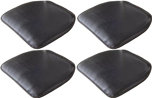 OQOPO (Set von 1/2/4) PU-Leder-Stuhlkissen/Sitzkissen,langlebige Kissen,weiche,rutschfeste Esszimmer- und Küchenstuhlpolster mit Maschinenbezug (Farbe: Schwarz,Größe: 43 x 40 cm) von OQOPO