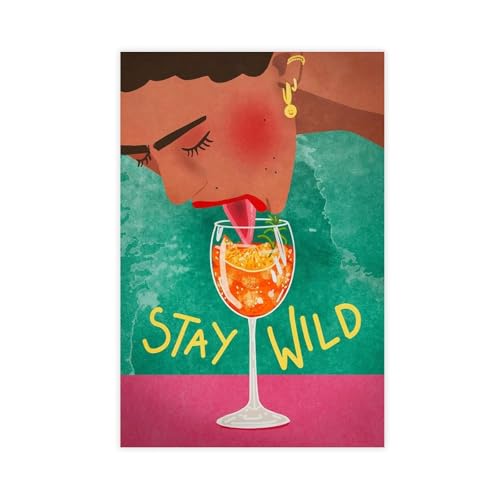 Kunstposter "Stay Wild", Vintage-Poster, Leinwand, Poster, Schlafzimmer, Dekoration, Landschaft, Büro, Raumdekoration, Geschenk, 40 x 60 cm von OQUAJK