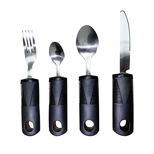 4 Stück angepasstes Besteck für Parkinson, Arthritis, Multiple Sklerose, ältere Menschen, zittrige Hände, behinderte Menschen 4 Stück angepasstes Besteck für Parkinson, Arthritis, Multiple Sklerose, ältere Menschen, zittrige Hände, behinderte Menschen von Zhaocaigui