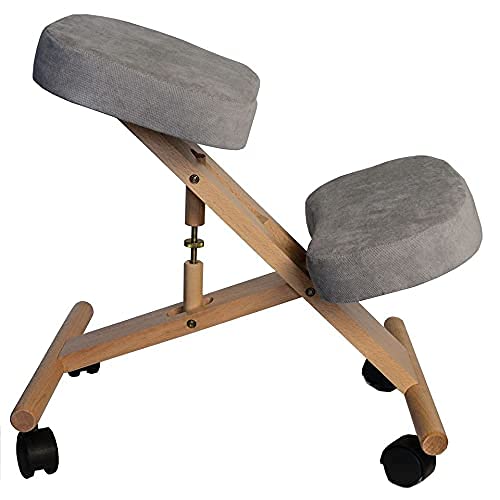 OR8 Wellness Professioneller ergonomischer Kniestuhl, orthopädische Korrektur für schlechte Rücken, Nackenschmerzen, höhenverstellbar, bequeme Kissen für Zuhause und Büro, Sitz mit Rolle von OR8 Wellness