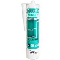 Montagekleber für Zierleisten im Außenbereich und Feuchträumen Orac Decor FDP700 Kleber DecoFix Power Kartusche 290 ml - weiß von ORAC