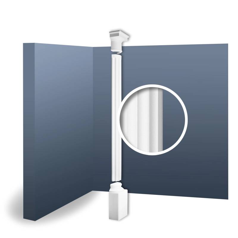 ORAC DECOR KD6H LUXXUS Halbsäulen Set Wand-Stuck-Säule Relief-Form Antik 2,87 m max. Höhe 287 cm Weiß von ORAC