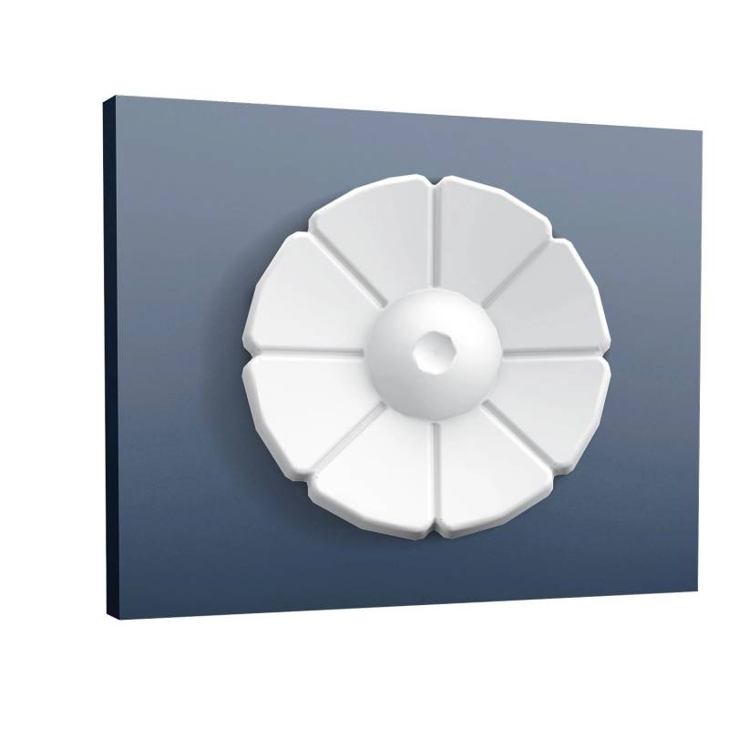 ORAC DECOR P20 LUXXUS Stuck RoSette Blume Gesims Decken-Wand-Deko Profil 6,5 cm 6,1 cm x 0,8 cm Weiß von ORAC