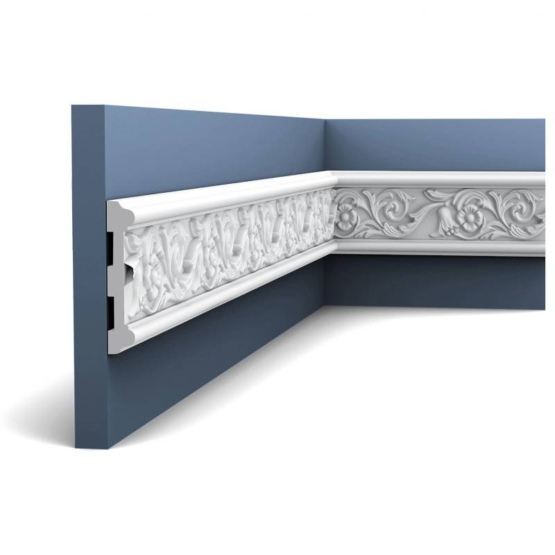ORAC DECOR P7020 LUXXUS Stuck Friesleiste Wand-Leiste Blumen Dekor Ornament 2 m 200 cm x 11,1 cm x 1,9 cm Weiß von ORAC