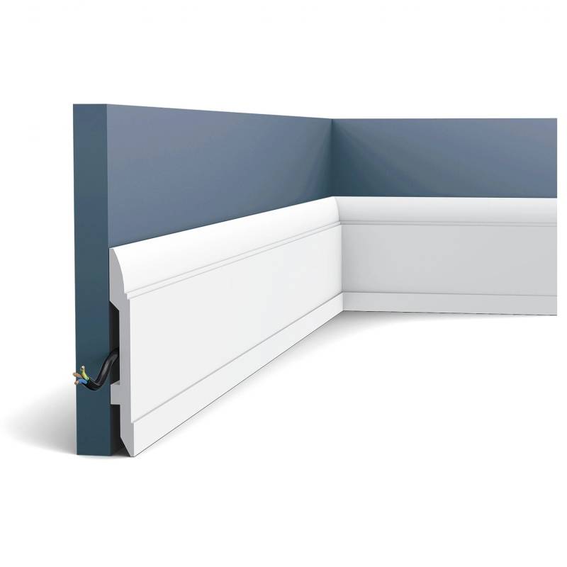 ORAC DECOR SX104 LUXXUS Sockelleiste Profilleiste Kabelschutz Boden-Leiste 2 m 200 cm x 14,8 cm x 1,7 cm Weiß von ORAC