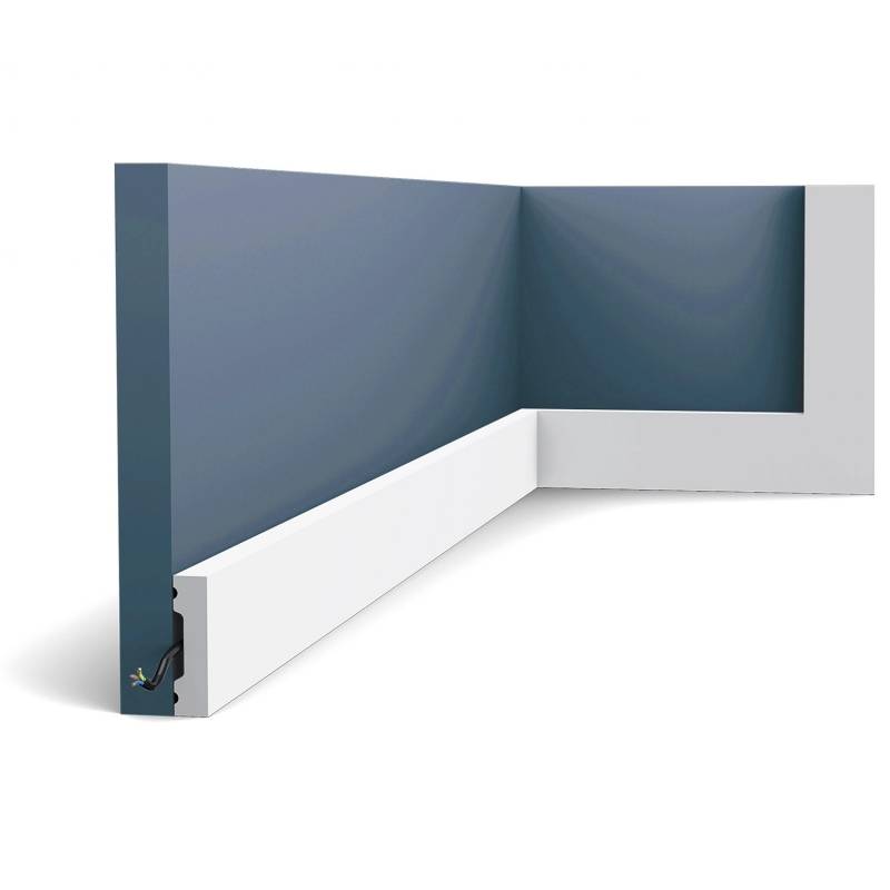 ORAC DECOR SX162 AXXENT SQUARE Sockelleiste Wandleiste Zierleiste 2 m 200 cm x 1,0 cm x 4,0 cm Weiß von ORAC