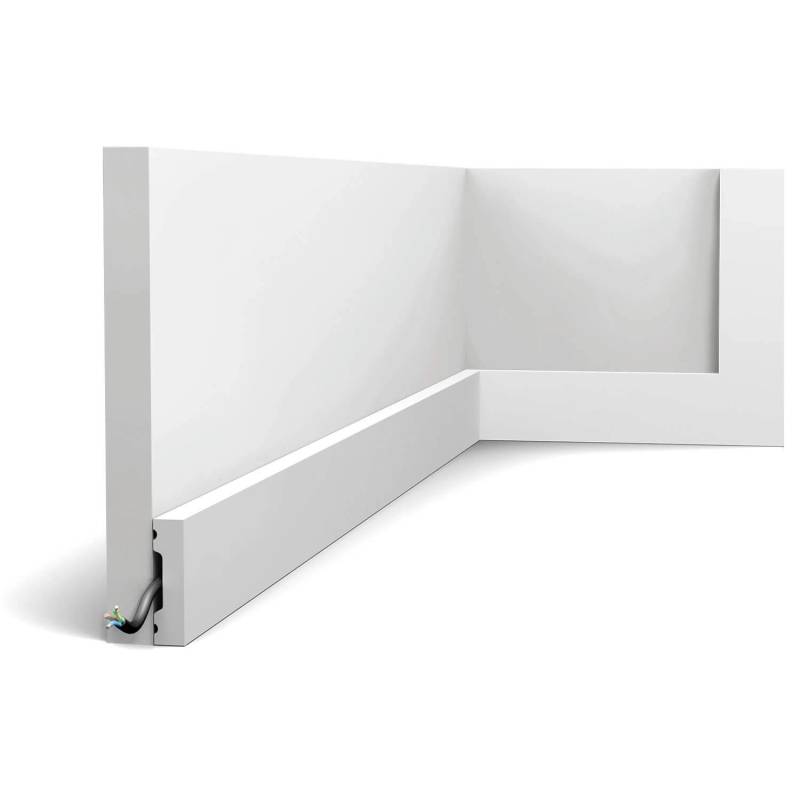 ORAC DECOR SX162-RAL9003 Sockelleiste Fußleiste Türumrandung Stuckleiste 2 m 200 cm x 1 cm x 4 cm Weiß von ORAC