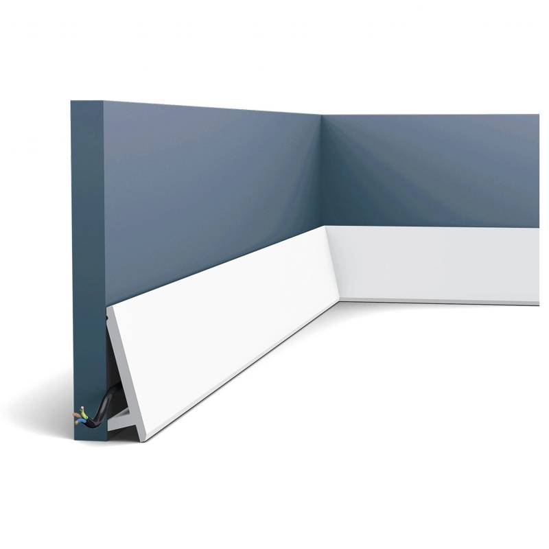 ORAC DECOR SX179 MODERN DIAGONAL Sockelleiste Zierleiste Fußleiste 2 m 200 cm x 9,7 cm x 2,9 cm Weiß von ORAC