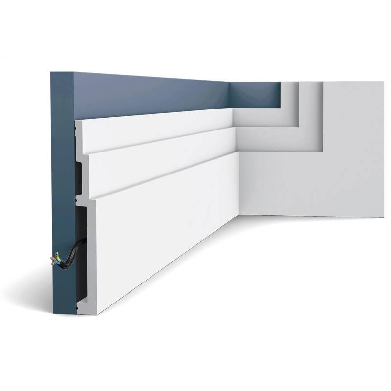 ORAC DECOR SX181 MODERN HIGH LINE Sockelleiste Zierleiste Fußleiste 2 m 200 cm x 20 cm x 2,2 cm Weiß von ORAC