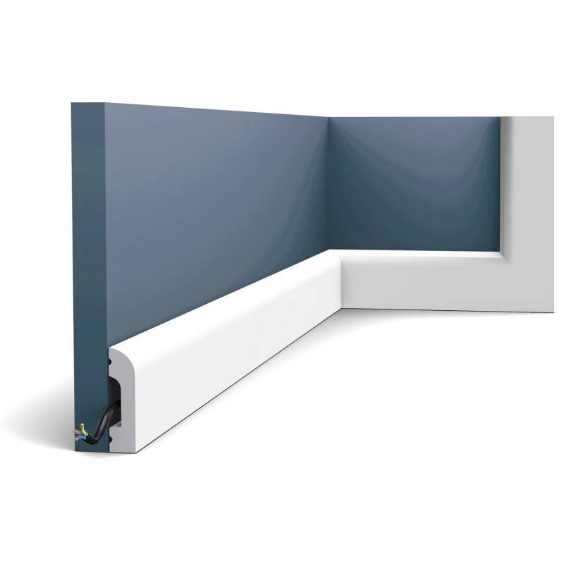 ORAC DECOR SX182 AXXENT CASCADE Sockelleiste Wandleiste Zierleiste 2 m 200 cm x 1,3 cm x 5,0 cm Weiß von ORAC