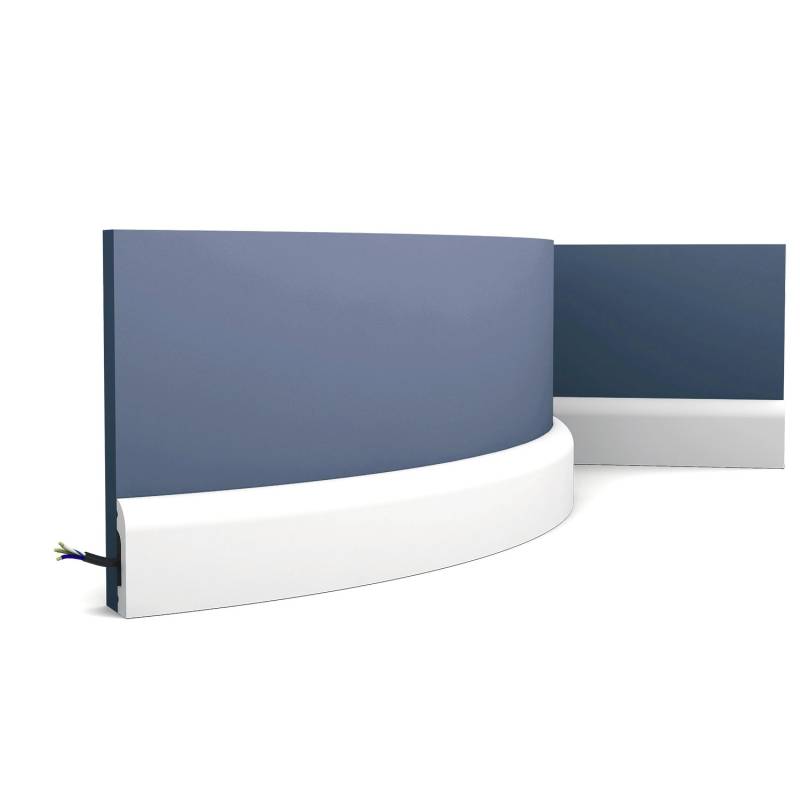 ORAC DECOR SX182F AXXENT CASCADE Flexible Sockelleiste Wandleiste Zierleiste 2 m 200 cm x 1,3 cm x 5,0 cm Weiß von ORAC