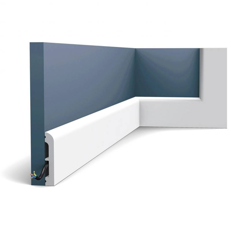 ORAC DECOR SX183 AXXENT CASCADE Sockelleiste Wandleiste Zierleiste 2 m 200 cm x 1,3 cm x 7,5 cm Weiß von ORAC