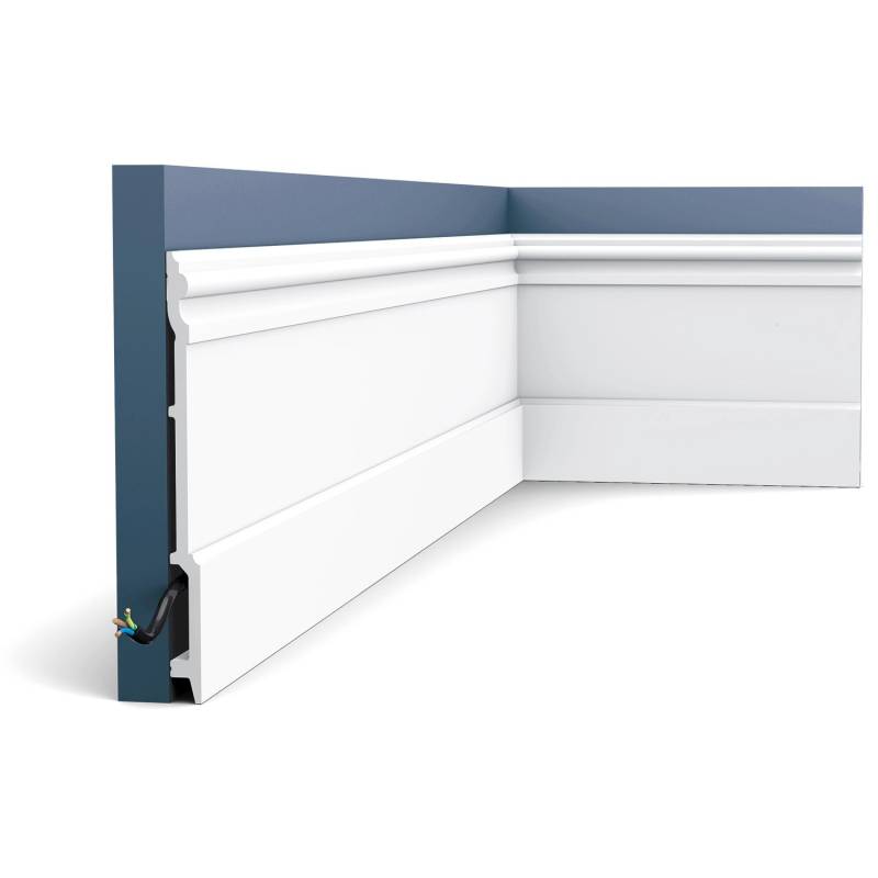 ORAC DECOR SX191 LUXXUS HIGH RISE Sockelleiste Zierleiste Stuckleiste 2 m 200 cm x 2,1 cm x 21 cm Weiß von ORAC