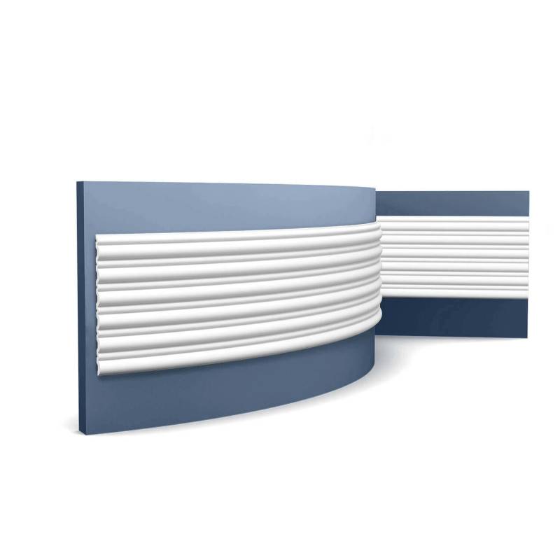 ORAC DECOR WX211F Flexibles Wandpaneel Wandvertäfelung Akustikpaneel Stuck 2 m 200 cm x 1,7 cm x 25,5 cm Weiß von ORAC