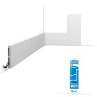 Pack 10 mètres Plinthes SX163 avec colle - Orac x Cimaises-et-plus - 10 x 1,3 x 200cm (h x p x L) - plinthe décorative polymère von ORAC