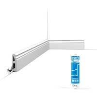 Pack 10 mètres Plinthes SX195 avec colle - Orac x Cimaises-et-plus - 8 x 1,9 x200cm (h x p x L) - plinthe décorative polymère von ORAC