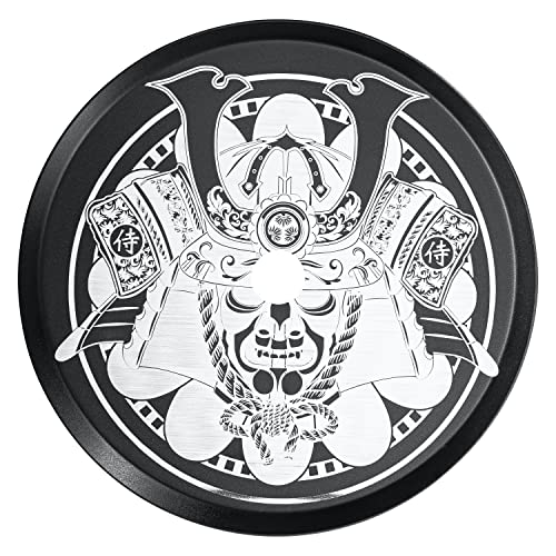 ORACLE HOOKAH Kohleteller Shisha Teller Schwarz-Weiß - 20cm Alu Ascheteller mit Motiv (kohleteller-samurai) von ORACLE HOOKAH