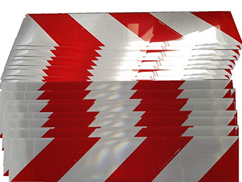 Orafol Container Warnmarkierung, selbstklebend, 141 mm x 705 mm, 20 Streifen (10 x links, 10 x rechts) von plot4u