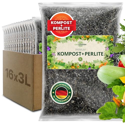 ORAGARDEN Kompost 48L – Komposterde für Pflanzen und Garten – mit Perlite für lockeren Boden ORAGARDEN Kompost 48L – Komposterde für Pflanzen und Garten – mit Perlite für lockeren Boden von ORAGARDEN