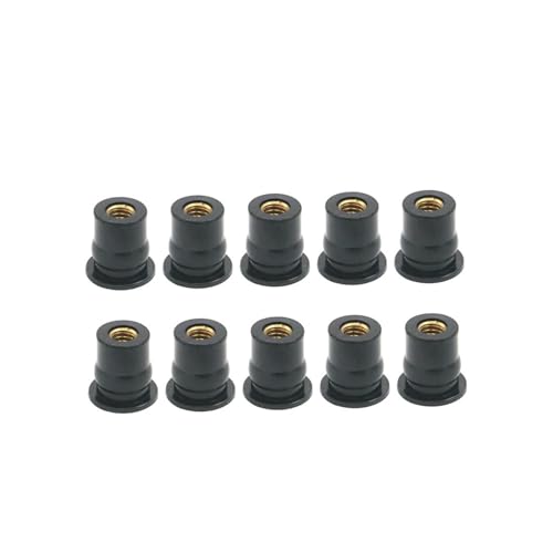 ORAMAI M5 10 Stück Windschutzscheiben-Verkleidungsgummi-Messing-Nutmuttern, kompatibel mit Kawasaki Z1000SX Z1000 ZX-10R ZX-6R ZX10R ZZR1400 ZX-9R ZX-14R Z900 Z650 von ORAMAI
