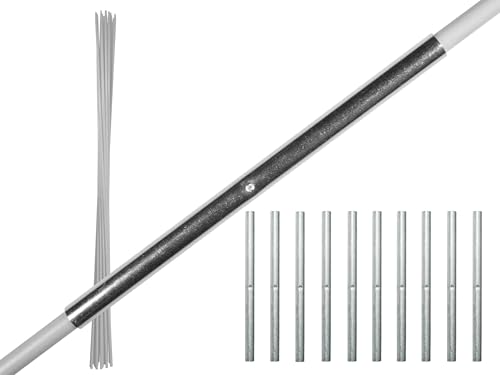 10 sehr stabile Weisse Rankstäbe 200 cm (2 Meter) 7 mm Dm Rundstäbe aus Glasfaser (Fiberglas) Glasfaserstäbe 20 x 1 m + 10 Steckhülsen 150 mm flexibel, Nicht biegsam von ORANGE DEAL