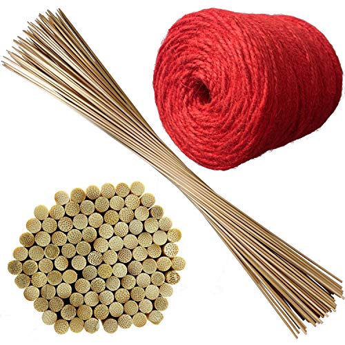 100 x Pflanzenstüze Tomatenstangen Rankgitter aus Holz Pflanzstab Rankstab 90 cm aus Bambus Ø 6 mm + 100m Juteschnur Gartenschnur rot 3-Fach Ø ca. 3 mm 100 x Pflanzenstüze Tomatenstangen Rankgitter aus Holz Pflanzstab Rankstab 90 cm aus Bambus Ø 6 mm + 100m Juteschnur Gartenschnur rot 3-Fach Ø ca. 3 mm von ORANGE DEAL