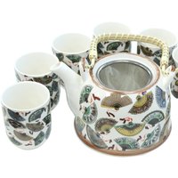 Kräuter Keramik Teekanne Set - China Fans, Moderne Handgemachte Teetassen Teesieb Set, Neues Zuhause Geschenk von ORANGE78Creations