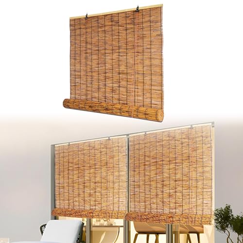 100 Breit Bambus Rollo Blickdicht Bambus Jalousie ohne Bohren 160cm 120cm 90cm 60cm Raffrollo aus Bambus Outdoor Bambusrollo Jalousie Holzrollo für Türen Sonnenschutzrollos ( Color : 100cm Breit , Siz von ORANGES