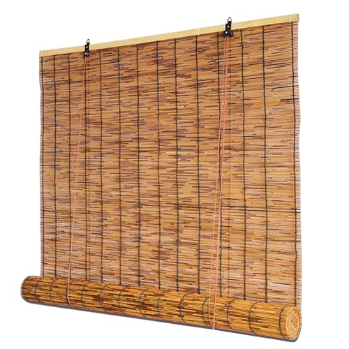 Bamboo Roller Blinds Sun Shades Retro Woven Roll Up Window Shades W 100cm x H 160cm W 140cm x H 200cm W 160cm x H 230cm Outdoor Bamboo Blinds for Patio Decoration Garden von ORANGES