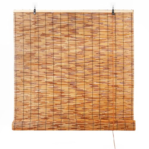 Bambus Rollo Fenster Sichtschutz Outdoor Schilf Vorhang Bambusrollos Sonnenschutz Wasserdicht Bambus Jalousie für Außen/Innen Balkon B 160cm 120cm 90cm 60cm von ORANGES