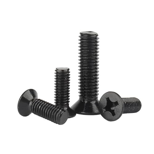 ORANXIN M2.5 x 10mm 50 Pcs Kreuz Flachkopf Bolzen Edelstahl 304 Schwarzer Zink Senkschrauben Maschine Schrauben Metrisch Befestigungen von ORANXIN