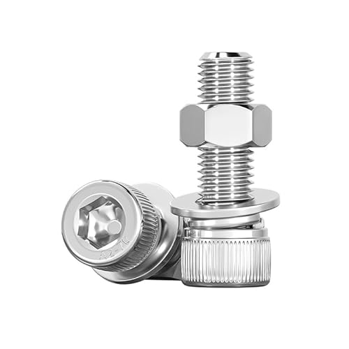 ORANXIN M5 x 120mm 2 pcs Edelstahl 304 Innensechskant Zylinderkopfschrauben Mutter Unterlegscheiben Bolzen Sätze Fassungskappen Bolzen Tassenkopf Kombinationen Schrauben von ORANXIN