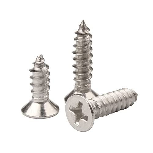 ORANXIN M6 x 14mm 20 Pcs Edelstahl 304 Kreuz Senkkopf Holzschrauben Selbstbohren Flachkopf Verlängern Selbstschneidende Schrauben von ORANXIN