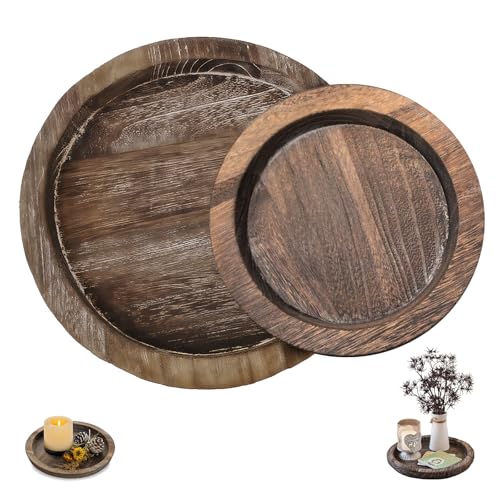 ORARTMM Kerzenteller Holz,2er Set Rustikale Kerzenuntersetzer in Vintage Kohle-Optik, Dekorative Kerzenteller aus Holz in 2 Verschiedenen Größen für Tischdeko, Wohnzimmer & Deko ORARTMM Kerzenteller Holz,2er Set Rustikale Kerzenuntersetzer in Vintage Kohle-Optik, Dekorative Kerzenteller aus Holz in 2 Verschiedenen Größen für Tischdeko, Wohnzimmer & Deko von ORARTMM