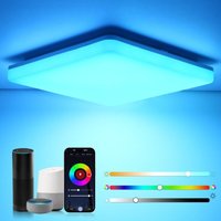 Deckenleuchte LED Panel Deckenlampe CCT Dimmbar Weißes Quadrat von ORAYMIN