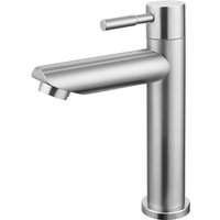 Kaltwasserhahn Gäste Wc, Wasserhahn Kaltwasser für Kleine Waschbecken, Edelstahl Kaltwasserhahn mit 60 Cm Schlauch, Auslauf Höhe 110 Mm Kaltwasserhahn Gäste Wc, Wasserhahn Kaltwasser für Kleine Waschbecken, Edelstahl Kaltwasserhahn mit 60 Cm Schlauch, Auslauf Höhe 110 Mm von ORAYMIN