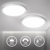 LED Deckenleuchte mit Bewegungsmelder 2er-Set Flurlampe Rund von ORAYMIN