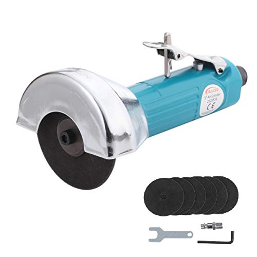 Druckluft-Trennschneider ORAZIO 3" 75mm Pneumatik Winkelschleifer Trennschleifer Geradschleifsäge Cutter mit 6 Trennscheiben 212553B von ORAZIO