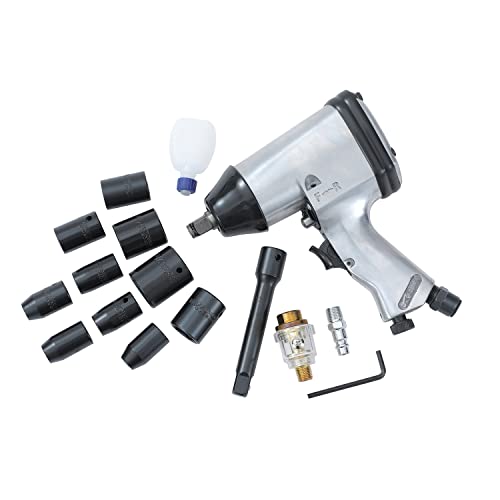 ORAZIO Druckluft Schlagschrauber Satz 1/2", Heavy Duty Garage Auto LKW Rad Reifen Schrauben Entfernung Installation Pneumatisches Werkzeug, Aluminiumgehäuse 212192B von ORAZIO